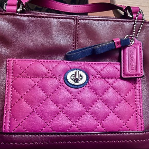 Pre-Owned COACH Color Block Leather/Suede Handbag F1320-F49865 -Park - Picture 10 of 10